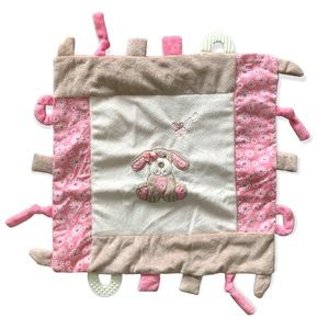 Puppy Dog Plush Security Blanket • Pink/Beige/Tan • Lovey • OS